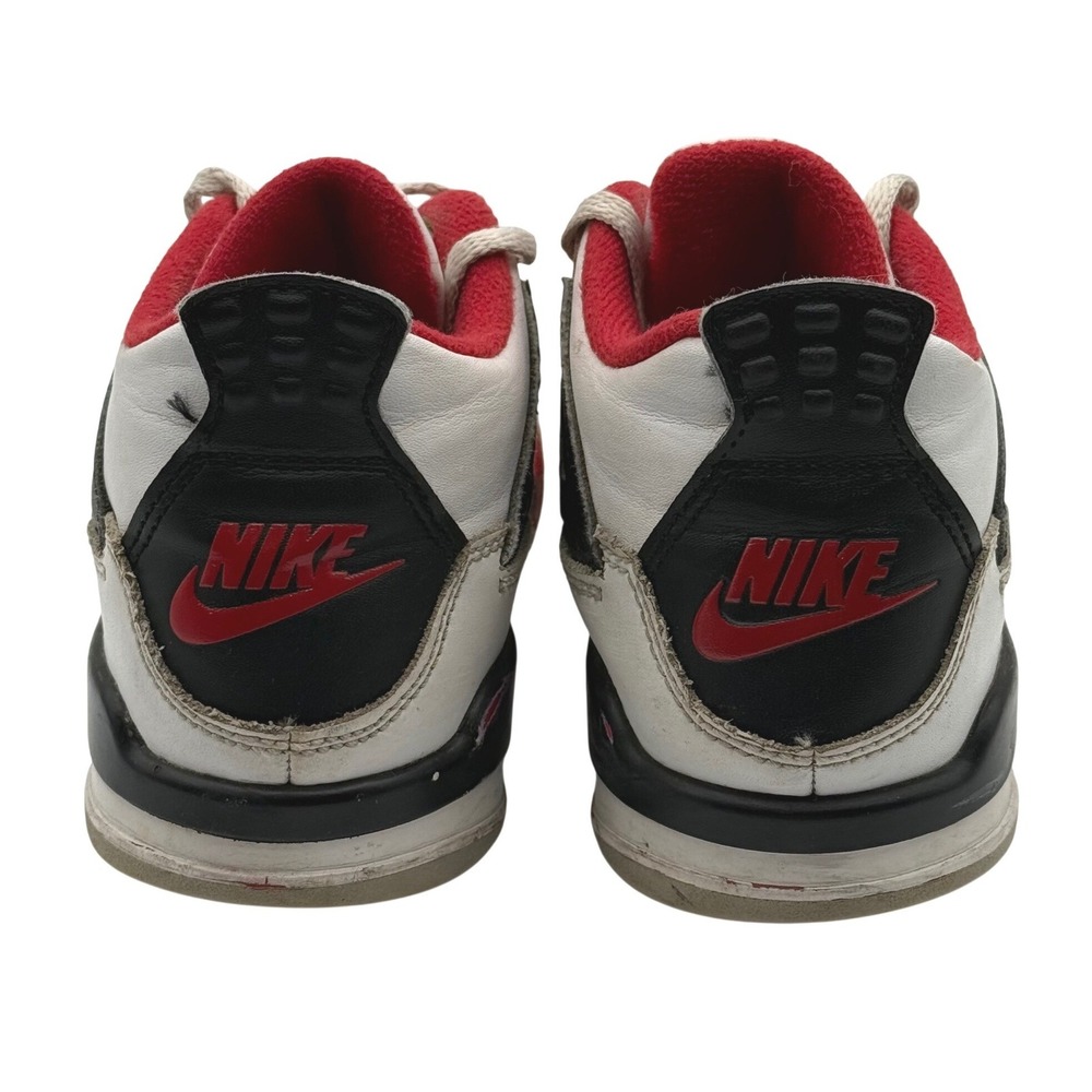 Kids Jordan 4‎ Retro White Red Black Basketball Shoes BQ7669 160 Size 3Y - Picture 3 of 8
